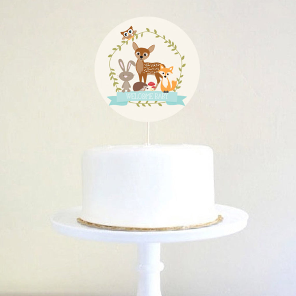 Woodland Baby Shower Cake Topper For a Boy