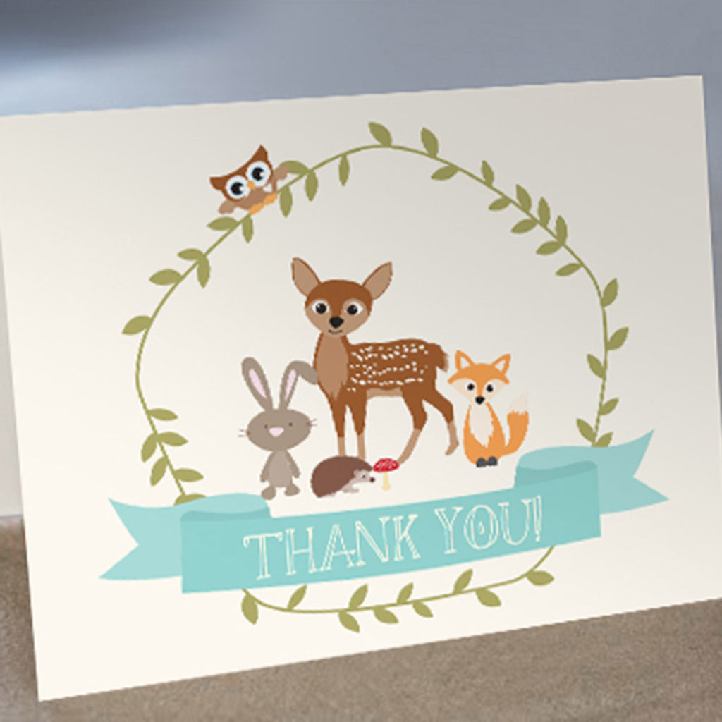 Woodland Baby Shower Thank-You Cards