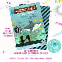 Aquarium Birthday Party Invitation