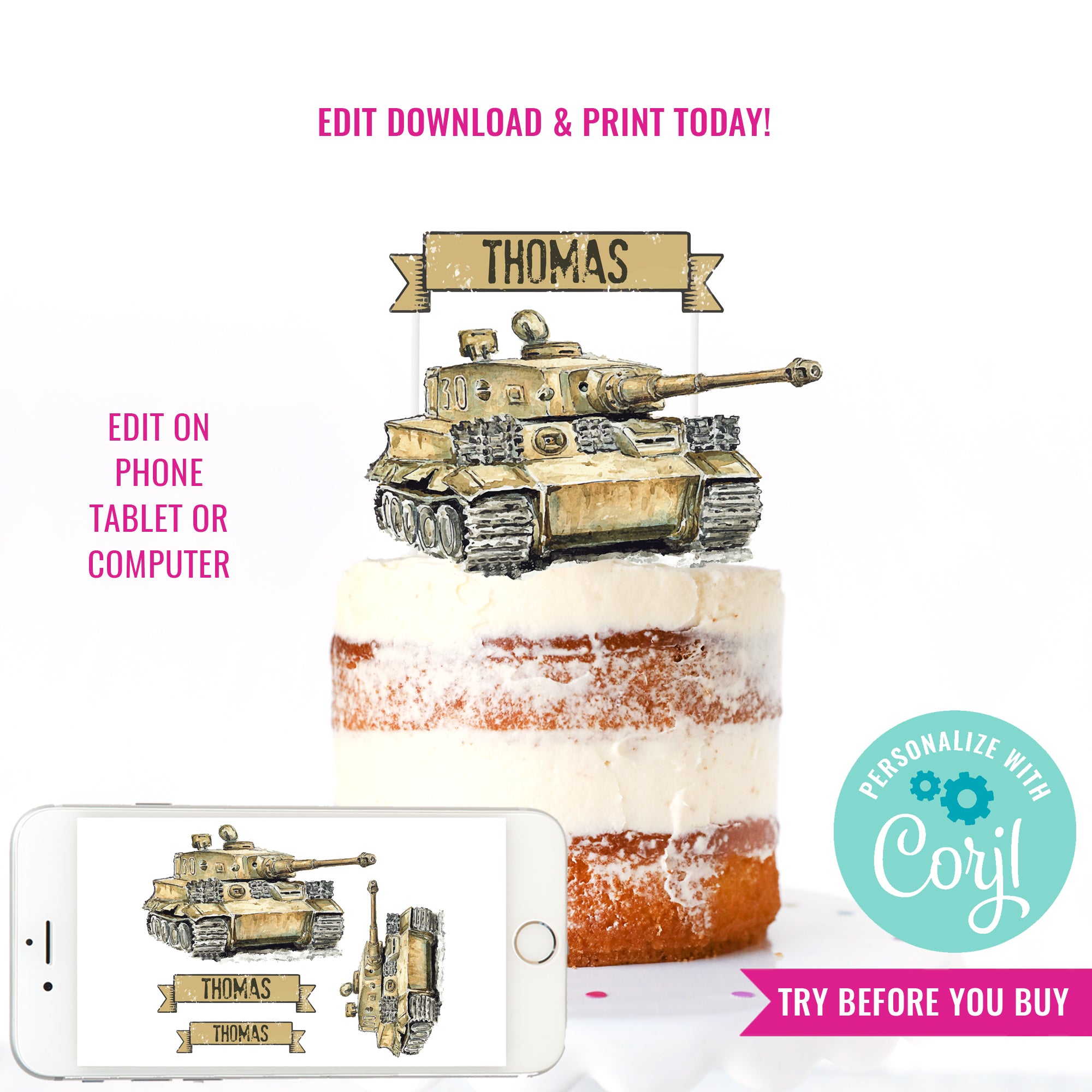 Army Tank Birthday Invitation Army (Military) Invitation With