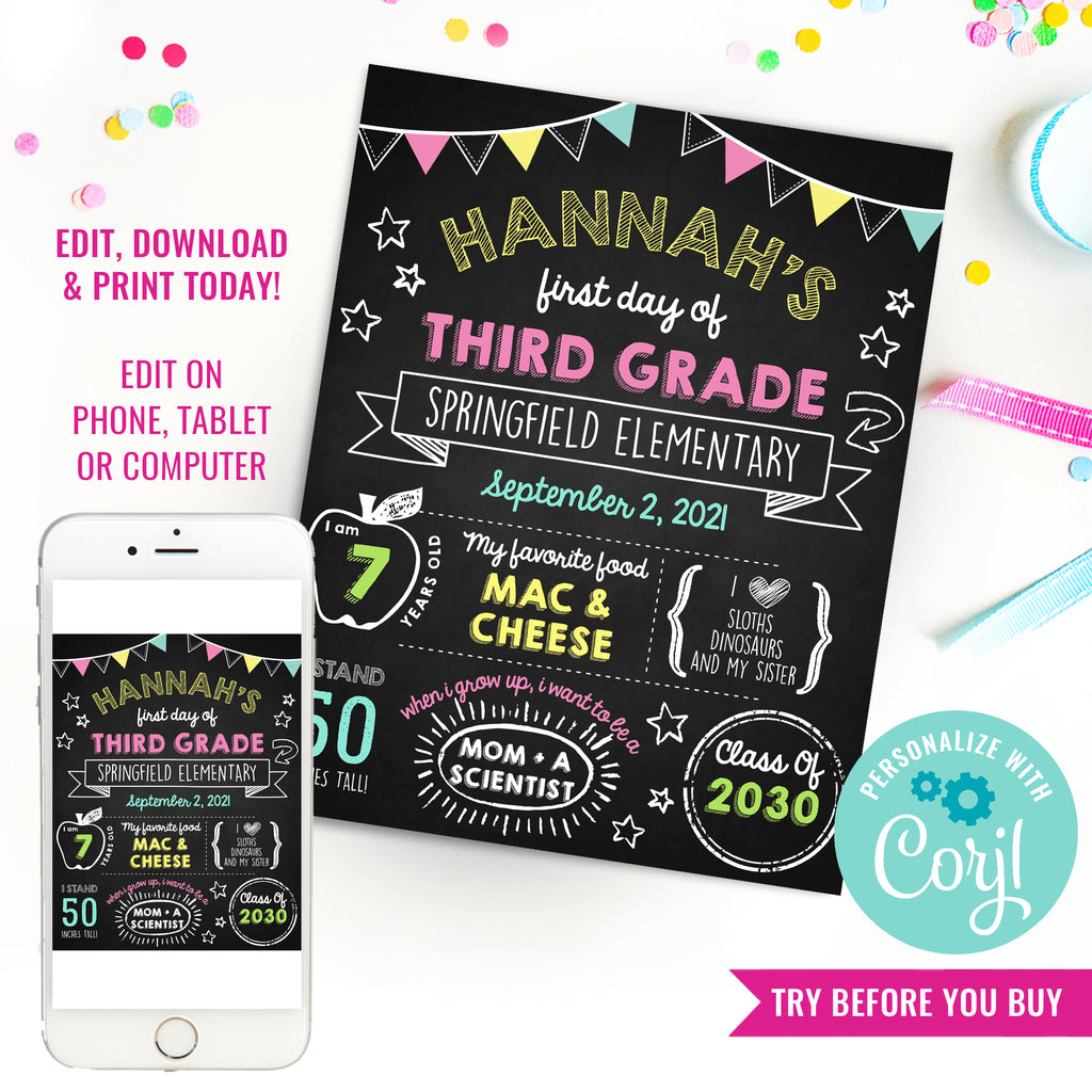 Back To School Chalkboard Printables