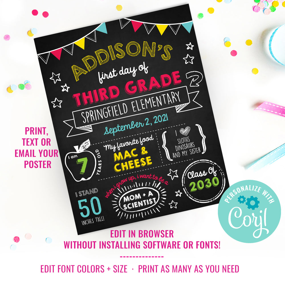 Back To School Chalkboard Printables