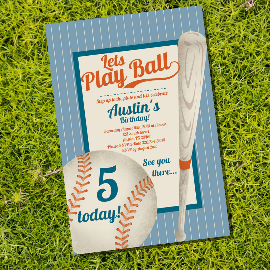 Baseball Party Invitation Boy - Editable