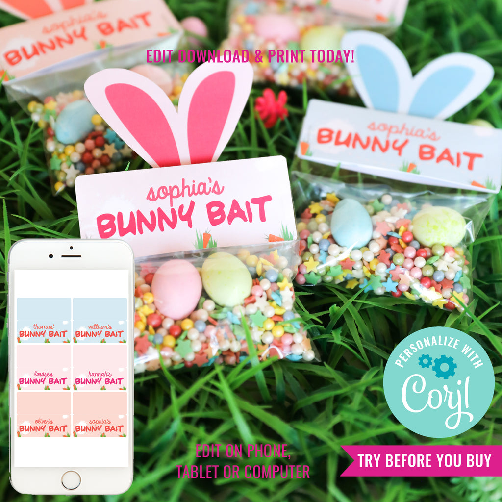 Bunny Bait Card - Printable Easter Bunny Bait Card | Bunny Food Printable File | Easter Treat Card | Easter Bunny Favors
