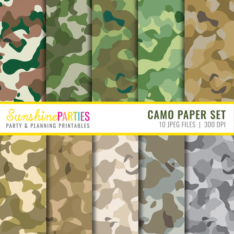 Camo  Paper Set | Army Digital Paper Bundle