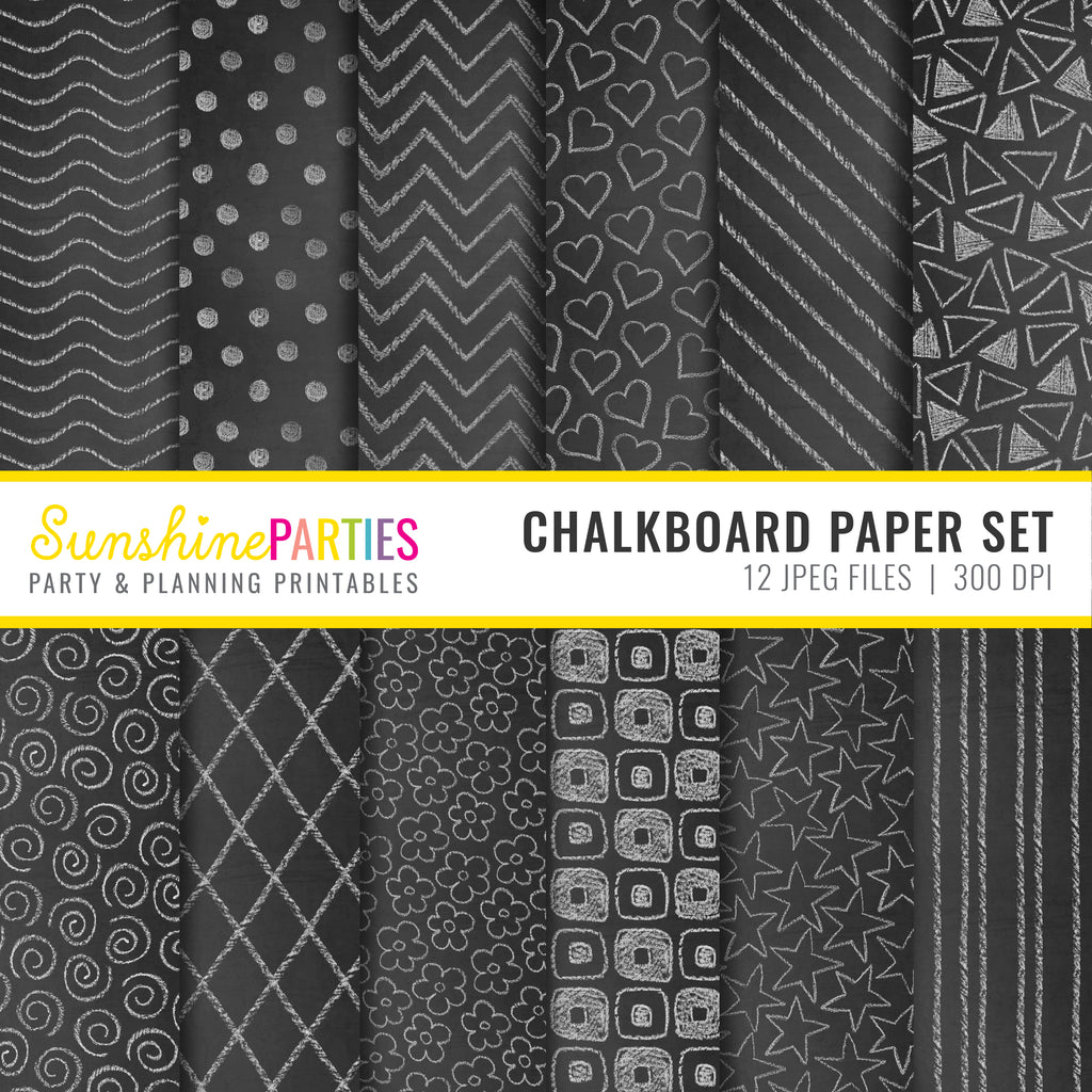 Chalkboard Paper Set | Digital Paper Bundle