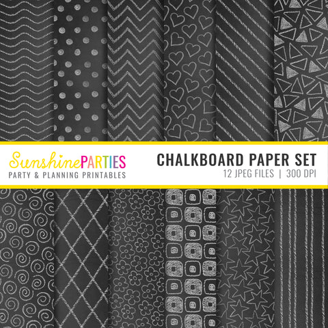 Chalkboard Paper Set | Digital Paper Bundle