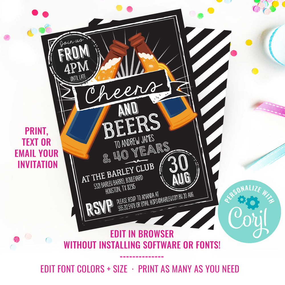Cheers And Beers Invitation | Brewery Birthday Invitation – Sunshine Parties cheers-and-beers-invitation-brewery-birthday-invitation-sunshine-parties