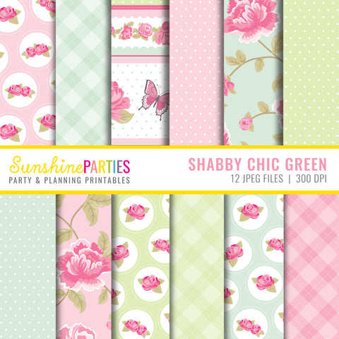 Chic and Shabby Pink & Green Paper Set