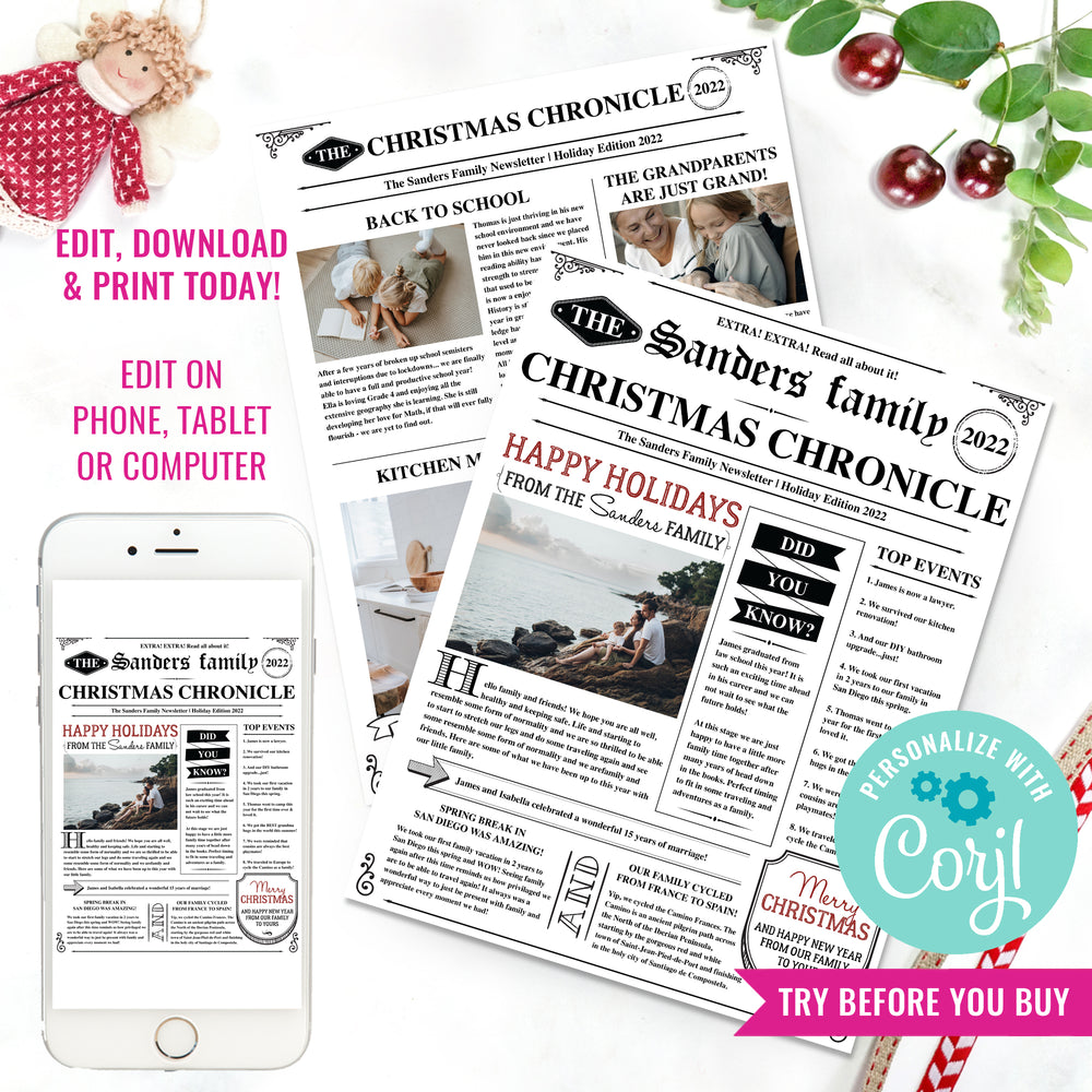 Family Christmas Newsletter Template | Editable Year In Review | Two P – Sunshine Parties family-christmas-newsletter-template-editable-year-in-review-two-p-sunshine-parties