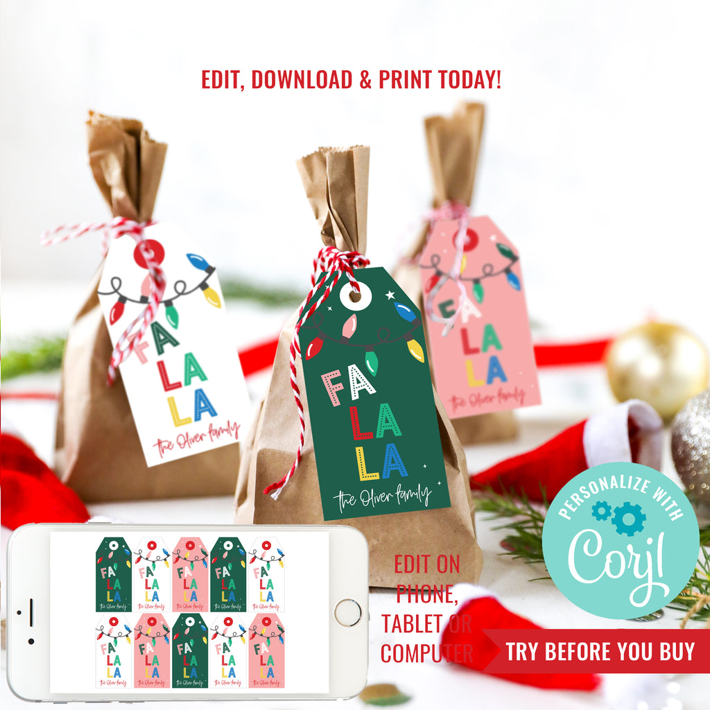 Gingerbread Cookie Dough Christmas Gift labels and Tags