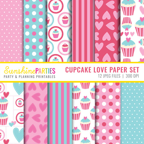Cupcake Love Digital Paper Set