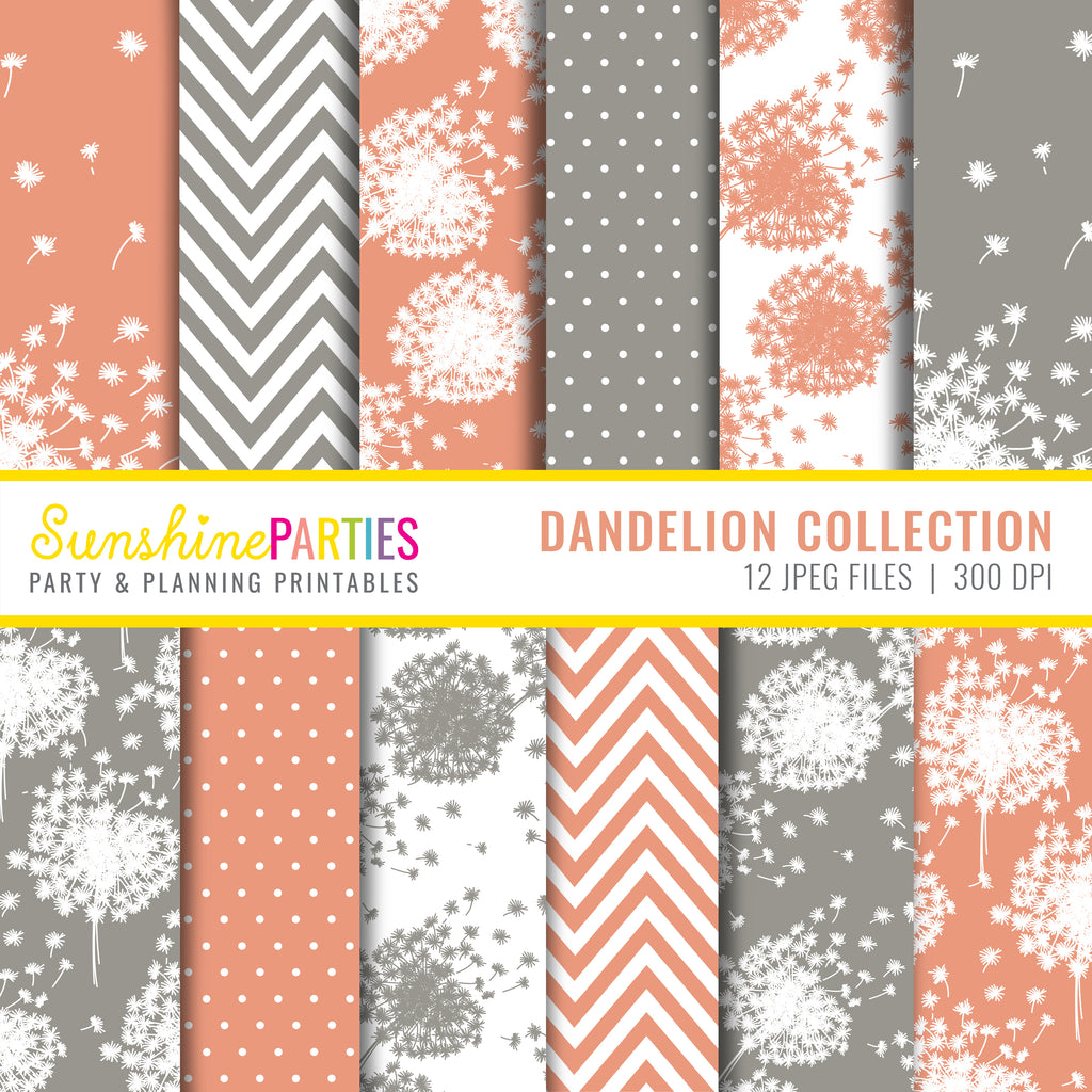 Dandelion Digital paper set