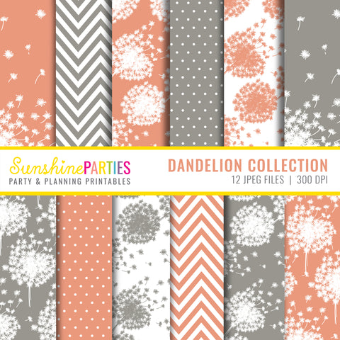 Dandelion Digital paper set