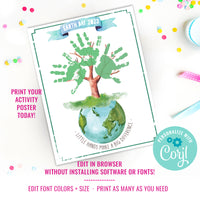 Earth Day Handprint Craft Hand Art | Handprint Earth Day Art | Save the Earth Recycle Kids Activity