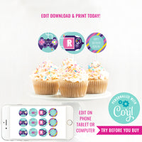 Gaming Party Cupcake Toppers For Girls