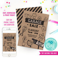 Garage Sale Invitation Flyer | Spring Clear out Sale | Summer Sale Invitation Flyer