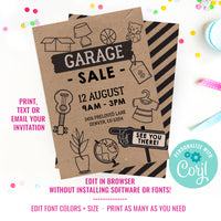 Garage Sale Invitation Flyer | Spring Clear out Sale | Yard Sale Invitation Flyer