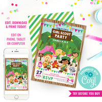 Girl Scout Party Invitation | Daisies Brownies Girl Scouts