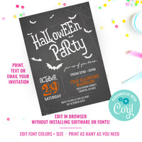 Chalkboard Halloween Party Invitation