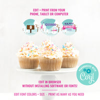 Ice Skating Party Cupcake Toppers for Girls | Girls Ice Skating Party | Winter Party Toppers