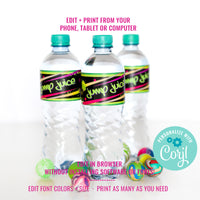 Jump Party Water Bottle Labels | Bounce Birthday Party Label | Trampoline Park Birthday Drinks Labels