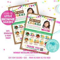 Copy of Girl Scout Cookie Desk Sign Flyer | 2023 ABC Girl Scout Cookie Menu | Sale Flyer | Custom QR/Picture
