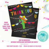 Mexican Fiesta Thank You Cards | Fiesta Note Cards