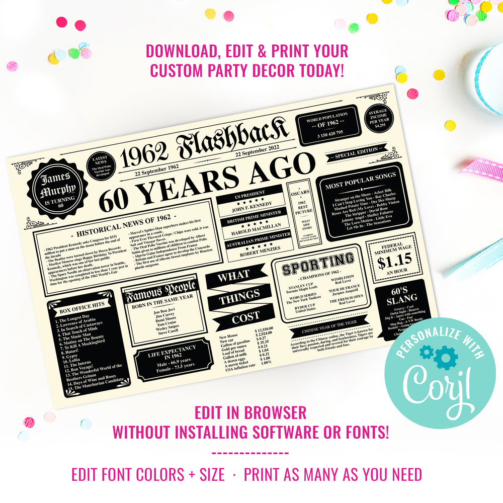 60th Birthday Party Printable Placemat | Birthday Newspaper Placemat | – Sunshine Parties 60th-birthday-party-printable-placemat-birthday-newspaper-placemat-sunshine-parties