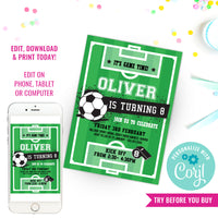Soccer Party Invitation | Boys Soccer Party
