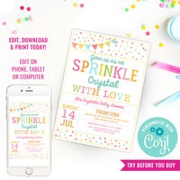 Unisex Sprinkle Baby Shower Invitation For A Girl Or Boy