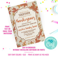 Thanksgiving Invitation | Linen Invitation